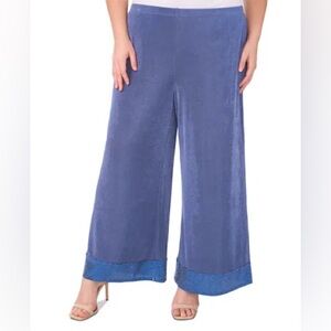 MSK Plus Size Jersey-knit Wide-leg Pants In Dusty Blue